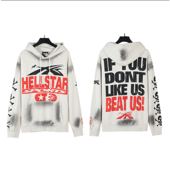 Hellstar Distressed Terry Cloth High Street Retro Hooded Sweatshirt